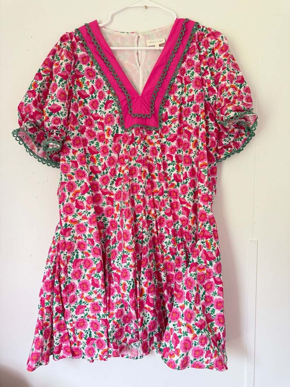 Entro Pink Floral V-Neck Mini Dress